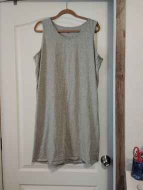 Solid Gray Plus Size Sleeveless Tank Tshirt Dress/House Gown sz XXL